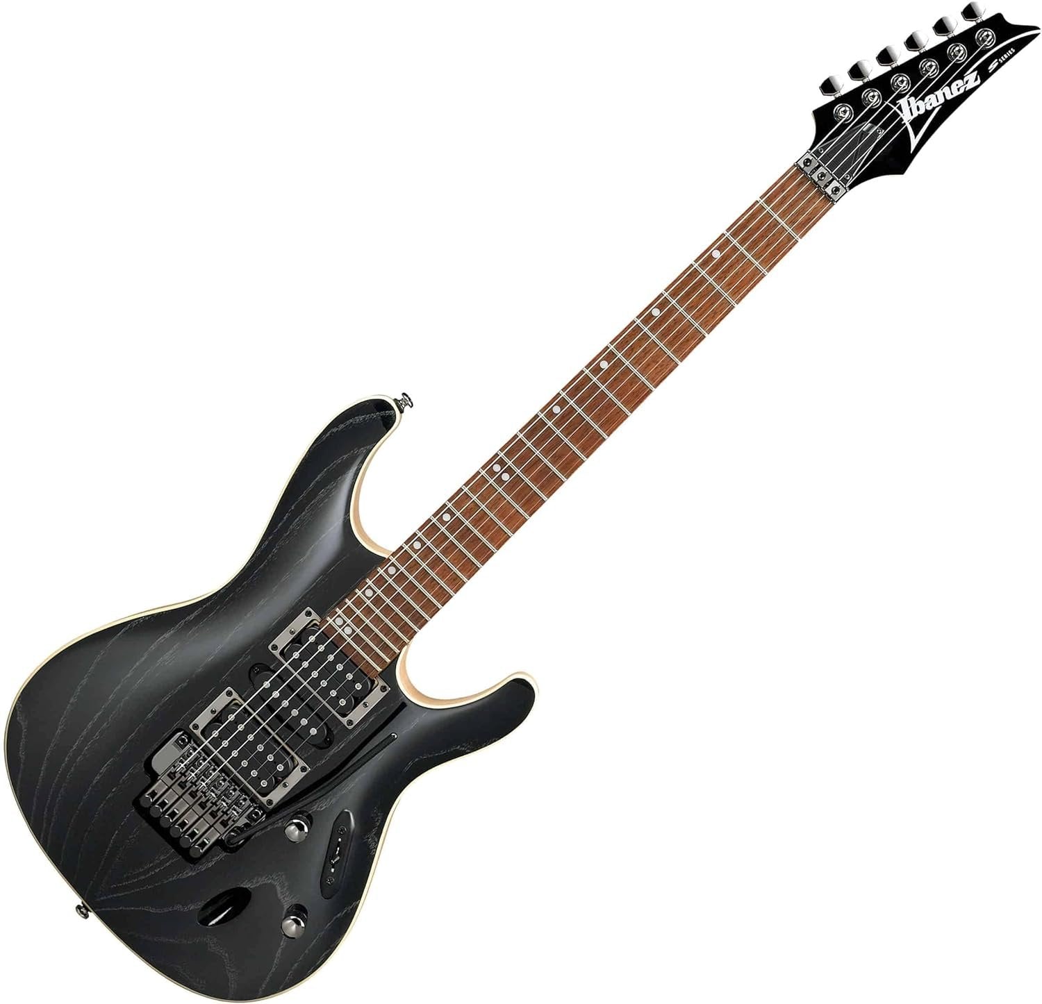 Ibanez S570AH Standard 6-String Electric Guitar (Silver Wave Black, Right-Handed).