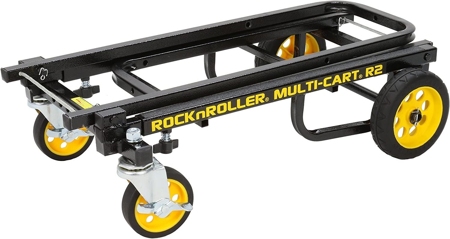 Rock-N-Roller R2RT (Micro) 8-in-1 Folding Multi-Cart/Hand Truck/Dolly/Platform Cart/26" to 39" Telescoping Frame/350 lbs. Load Capacity, Black