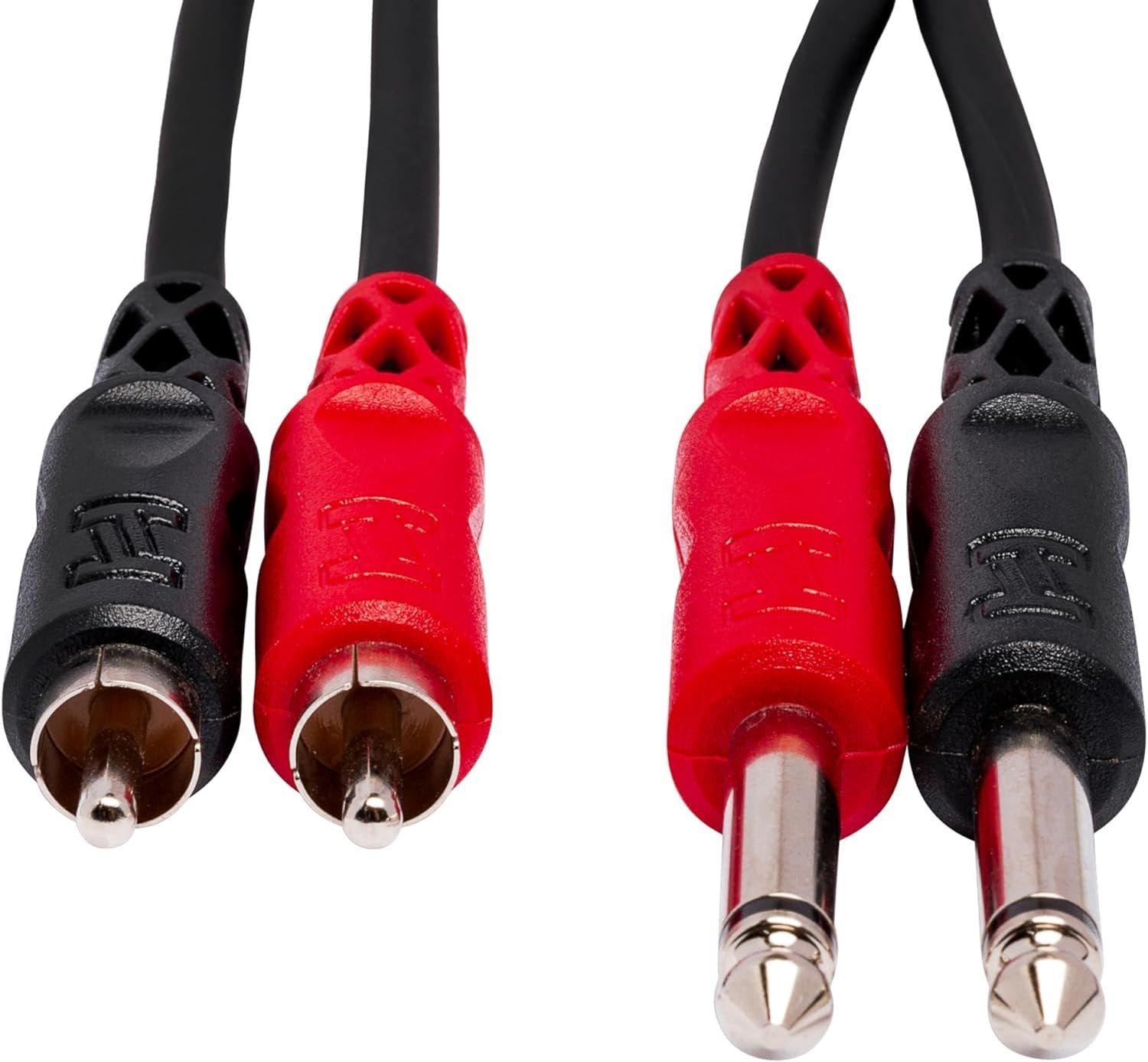 Hosa CPR-201 Dual 1/4" TS to Dual RCA Stereo Interconnect Cable, 1 Meter