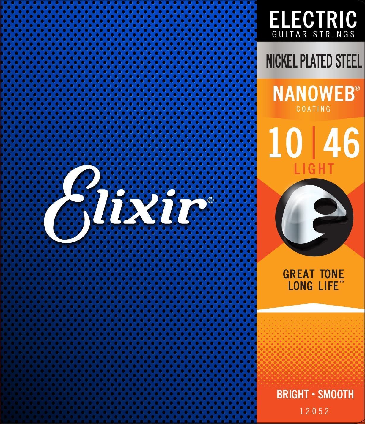 Elixir Strings Electric Guitar Strings w NANOWEB Coating, Light (.010-.046) 12052