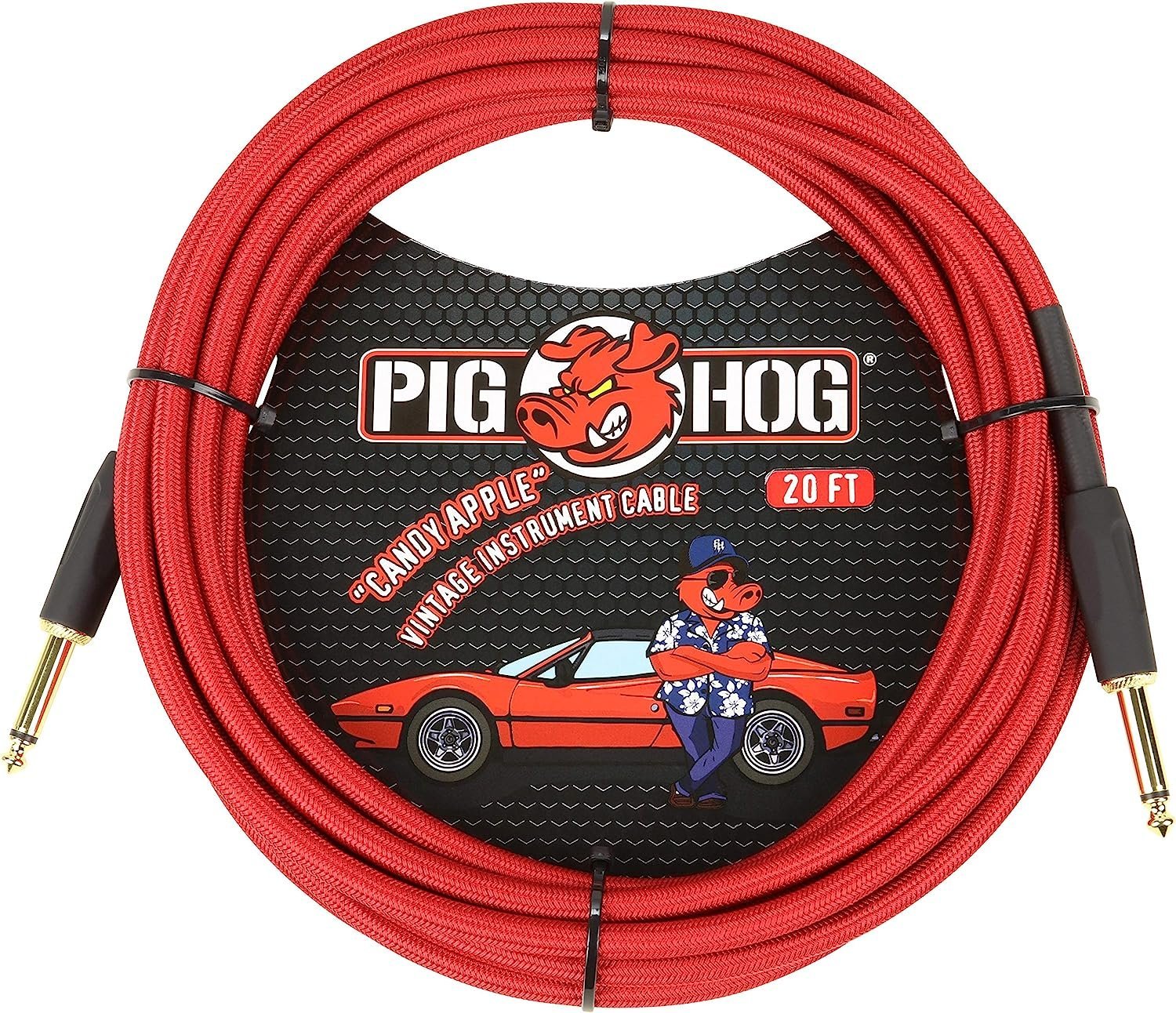 Pig Hog PCH20CA Candy Red Instrument Cable, 20-Foot
