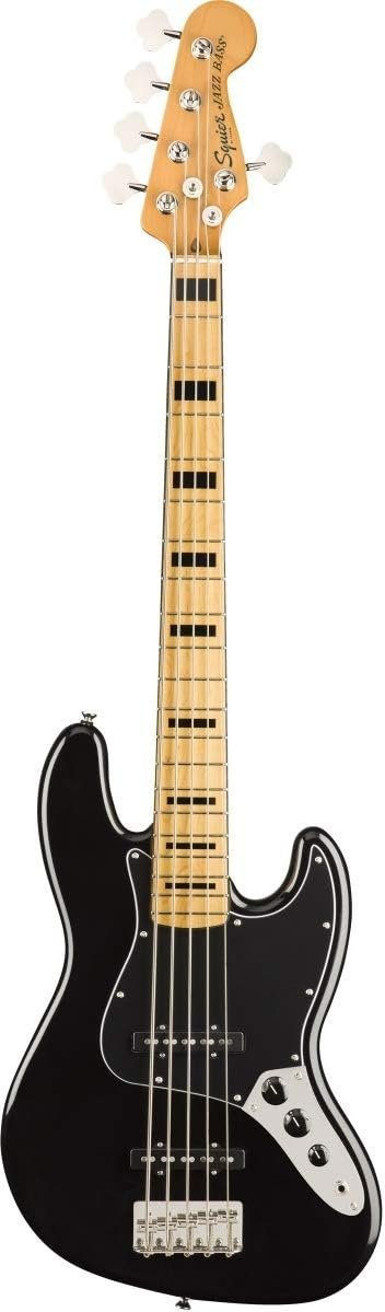 Squier Classic Vibe 70s 5-String Jazz Bass, Black, Maple Fingerboard