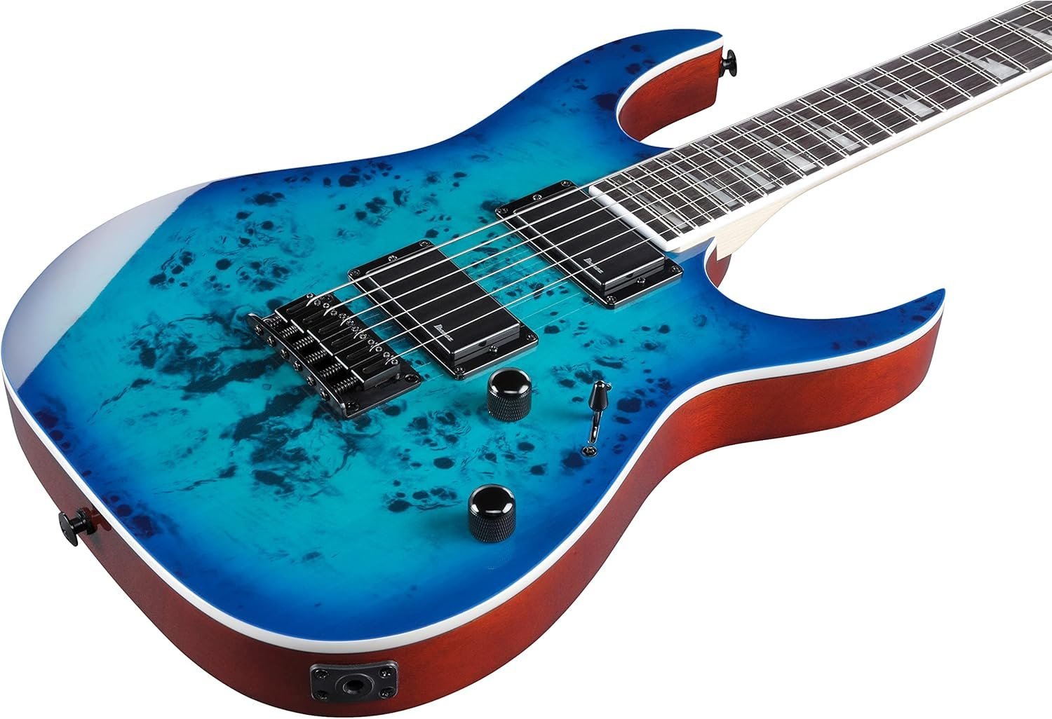 Ibanez GRG 6 String Solid-Body Electric Guitar, Right, Aqua Burst, Full (GRGR221PAAQB)
