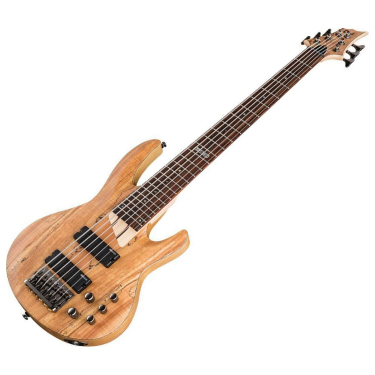 ESP LTD B-206SM Spalted Maple 6-String Bass Guitar, Natural Satin