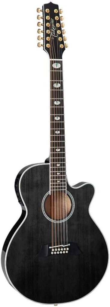 Takamine TSP-158C12 12-string Acoustic-electric Guitar - See-Thru Black