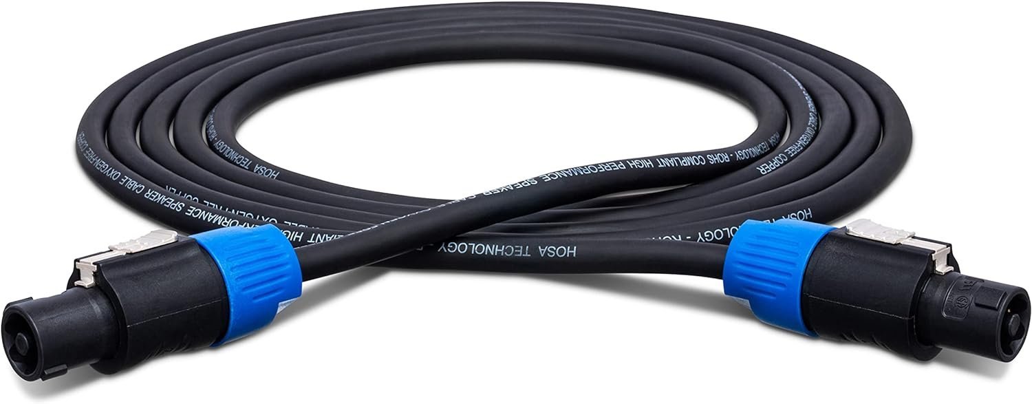 HOSA SKT Pro 14 Gauge Speaker Cables REAN speakOn - (50 Feet) (Black)