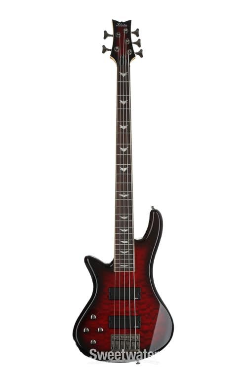 Schecter Stiletto Extreme-5 Bass Guitar (5 String, Left Handed, Black Cherry)
