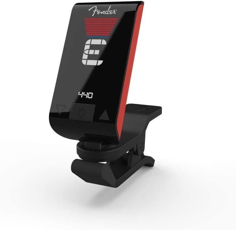 Fender Original Clip-On Tuner for Electric Guitar, Bass Guitar, Mandolin, Ukulele, Violin, and Banjo - Fiesta Red