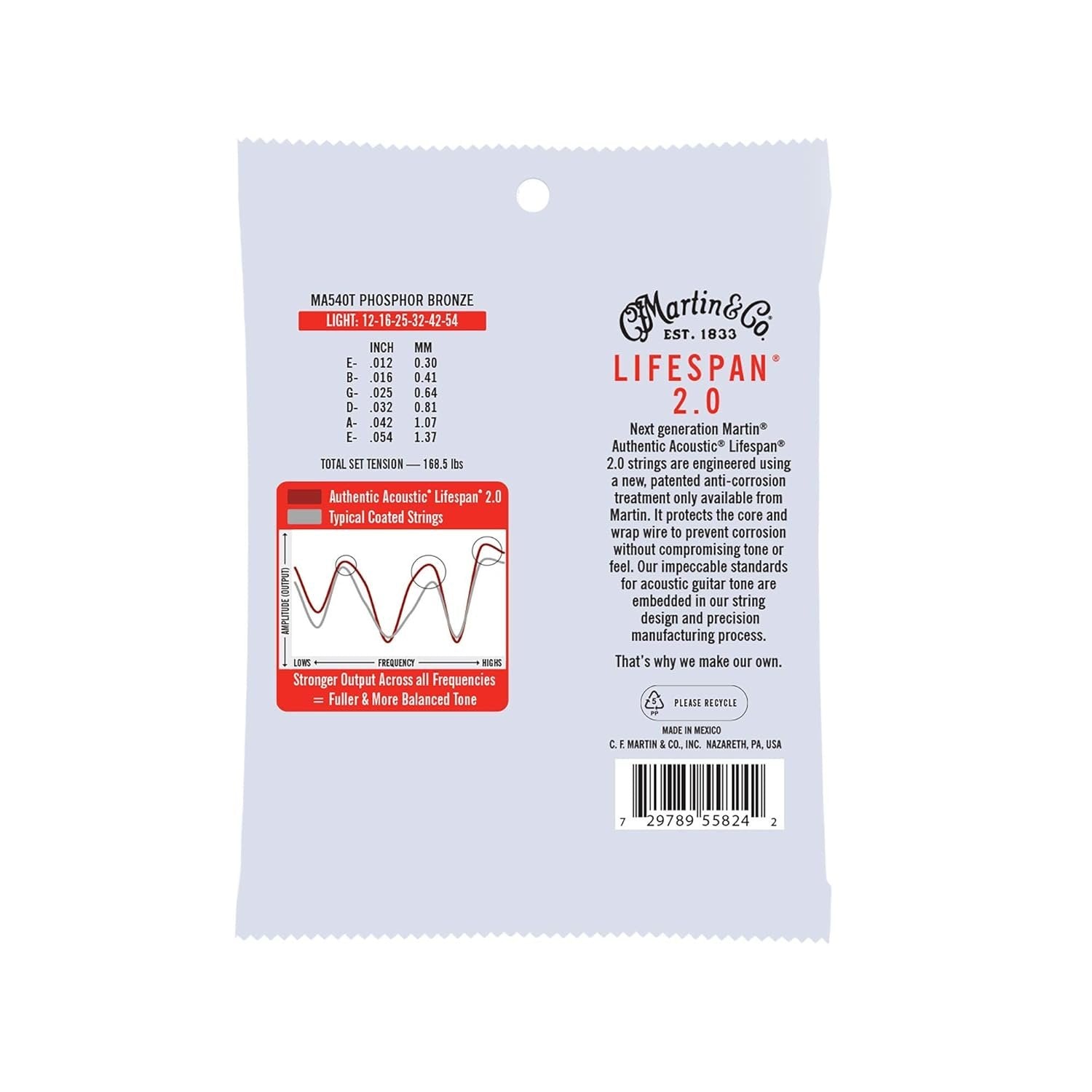 Martin Authentic Acoustic Guitar Strings - Lifespan 2.0 Treated