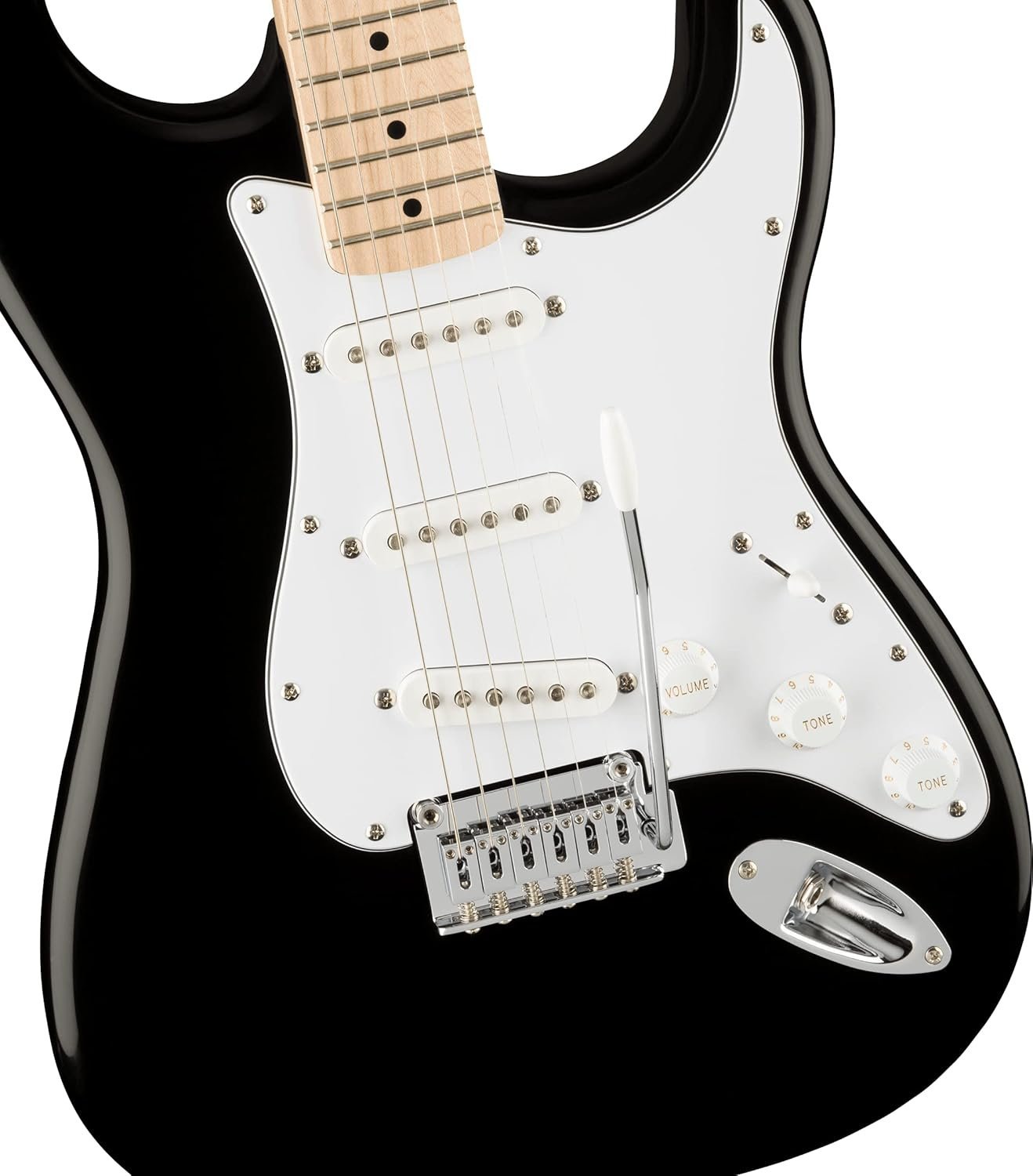 Squier Affinity Series Stratocaster Electric Guitar, with 2-Year Warranty, Black, Maple Fingerboard
