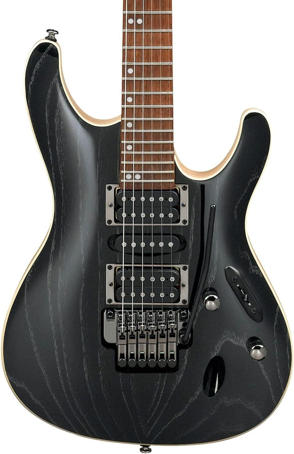 Ibanez S570AH Standard 6-String Electric Guitar (Silver Wave Black, Right-Handed).