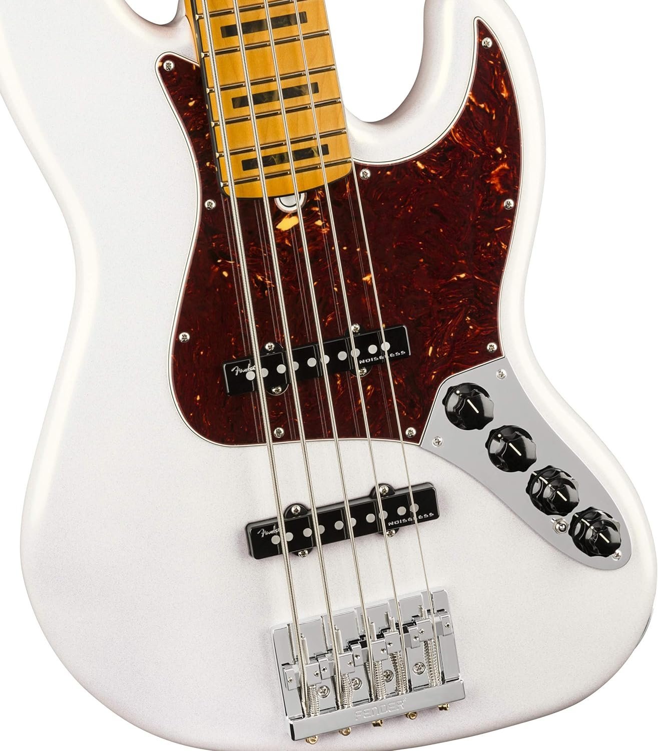 Fender American Ultra 5-String Jazz Bass, Arctic Pearl, Maple Fingerboard