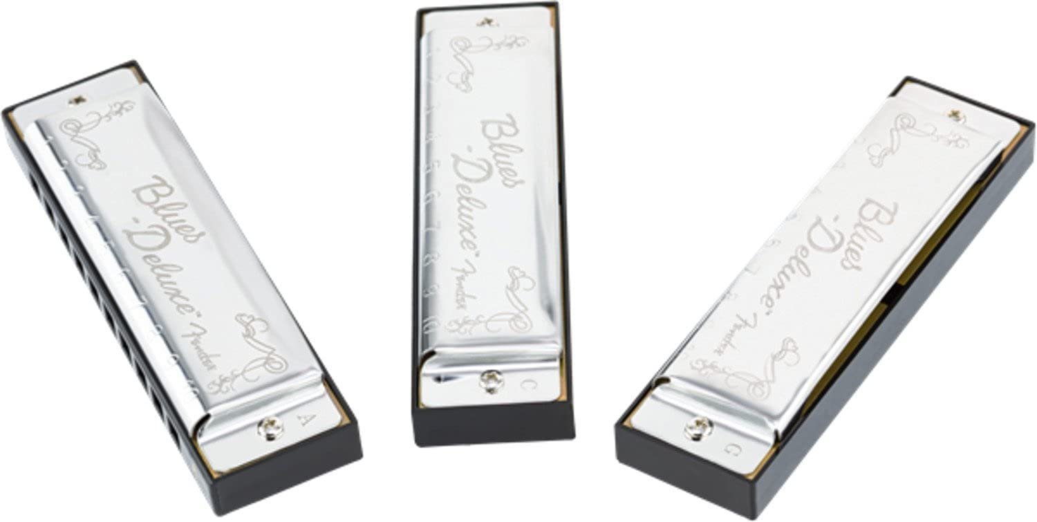 Fender Blues Deluxe Harmonica 3-pack with Case