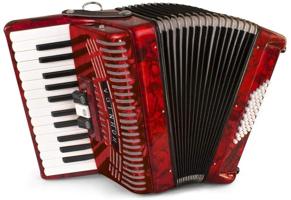 Hohner Hohnica 1304 48 Bass Piano Accordion - Pearl Red