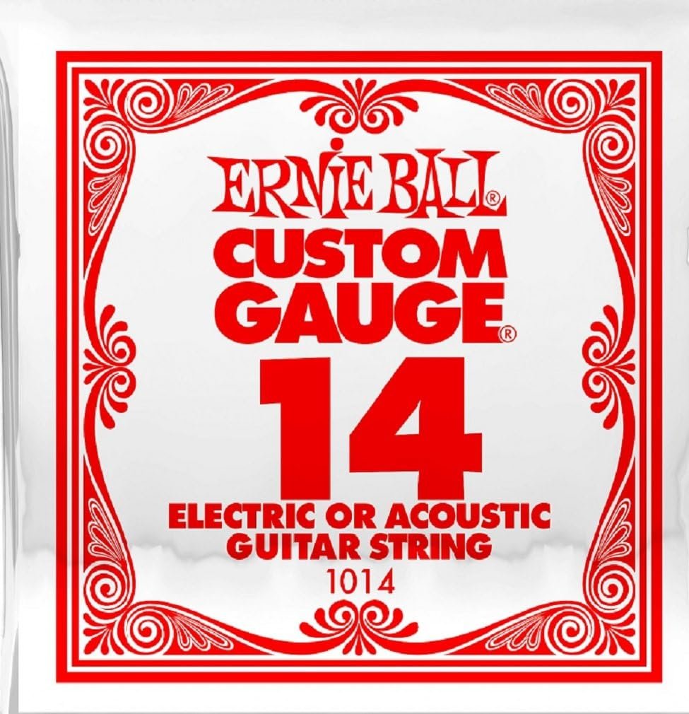 Ernie Ball P01014 Plain Steel Replacement String - .014 Gauge Single String