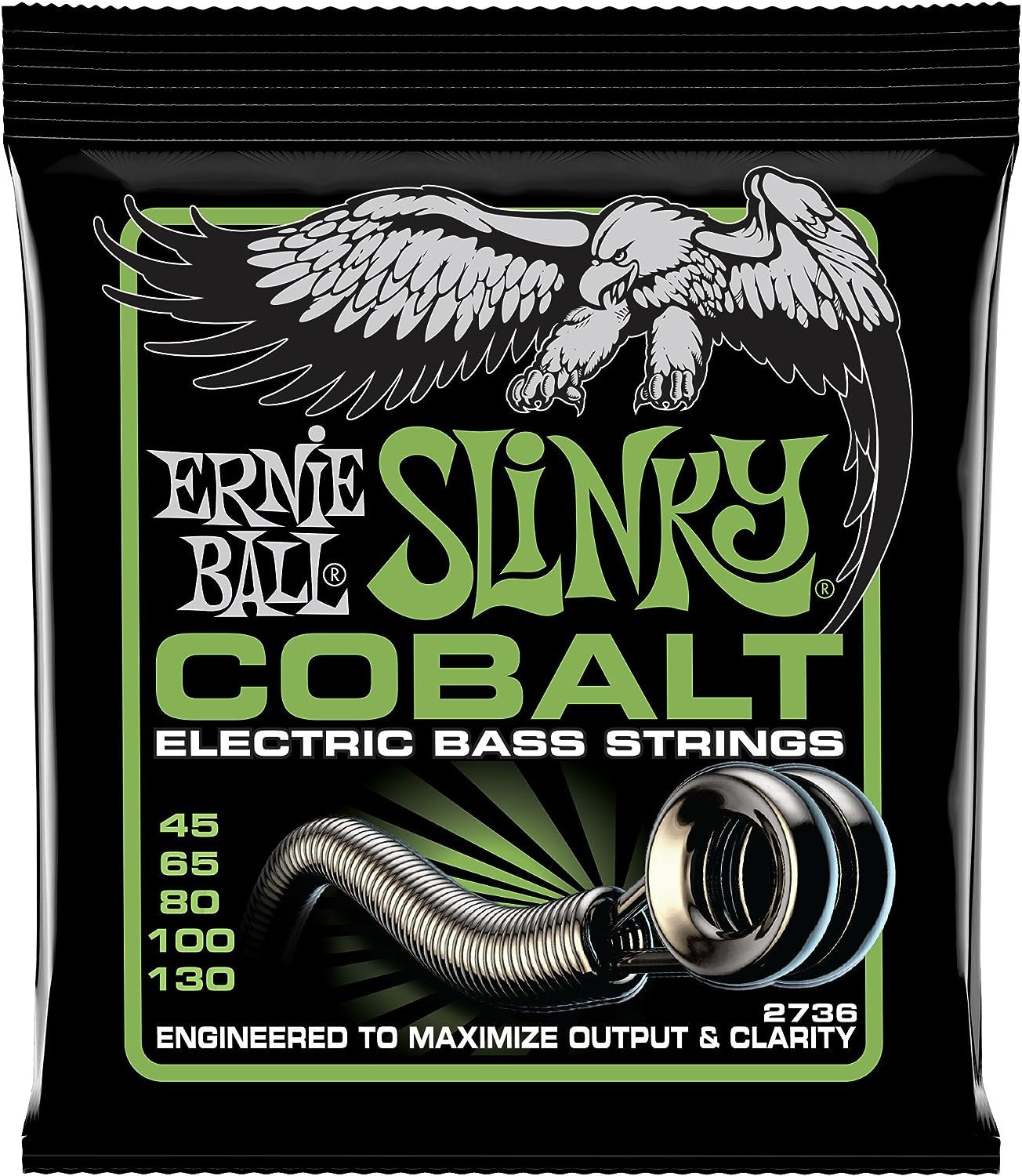 Ernie Ball Cobalt 5-String Regular Slinky Bass Strings, 45-130