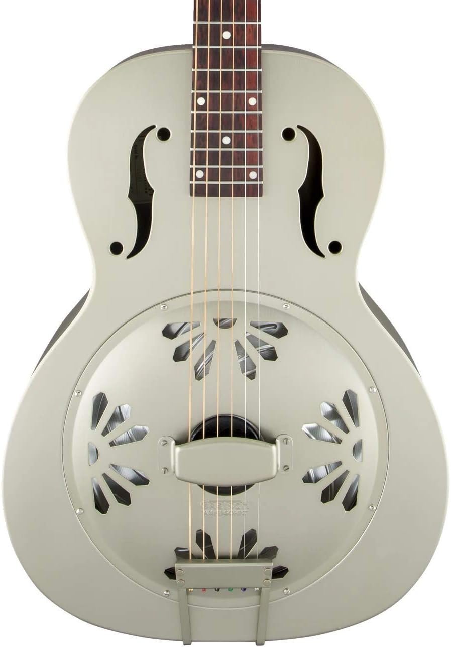 Gretsch G9201 Honey Dipper Round-Neck, Brass Body, and Padauk Fingerboard 6-String Resonator Guitar (Right-Handed, Weathered Pump House Roof)