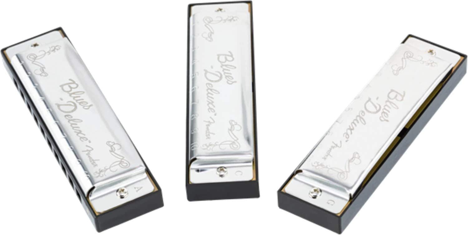 Fender Blues Deluxe Harmonica 3-pack with Case