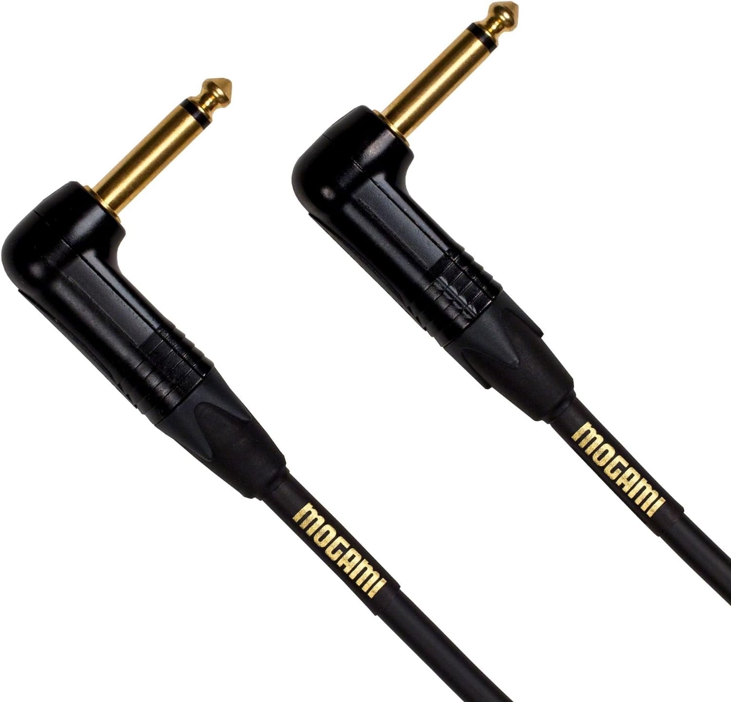 Mogami Gold INSTRUMENT-18RR Guitar Instrument Cable, 1/4" TS Male Plugs, Gold Contacts, Right Angle Connectors, 18 Foot