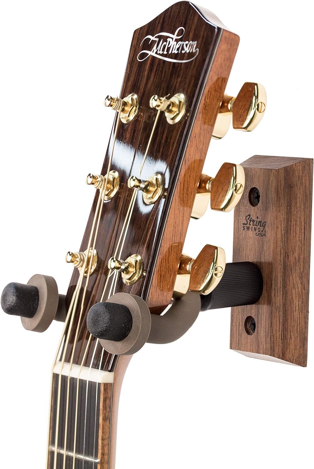 String Swing Guitar Hanger Wall Mount For Classical Guitars- Black Walnut CC01-BW Made in the USA