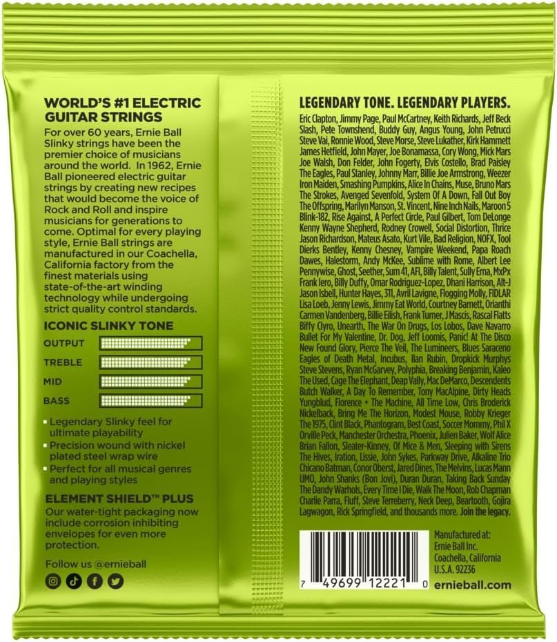 Ernie Ball Regular Slinky Nickel Wound Electric Guitar Strings - 10-46 Gauge