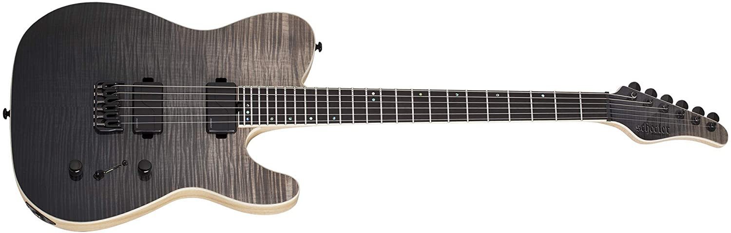 Schecter PT SLS Elite Electric Guitar, Ebony Fretboard, Black Fade Burst