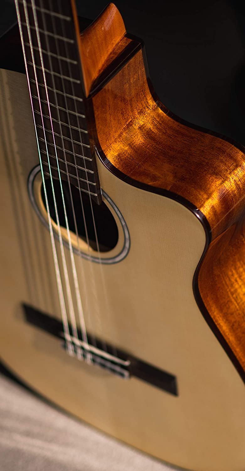 Cordoba Fusion 5 Acoustic-Electric Cutaway Nylon String Guitar, Natural, Fusion Series