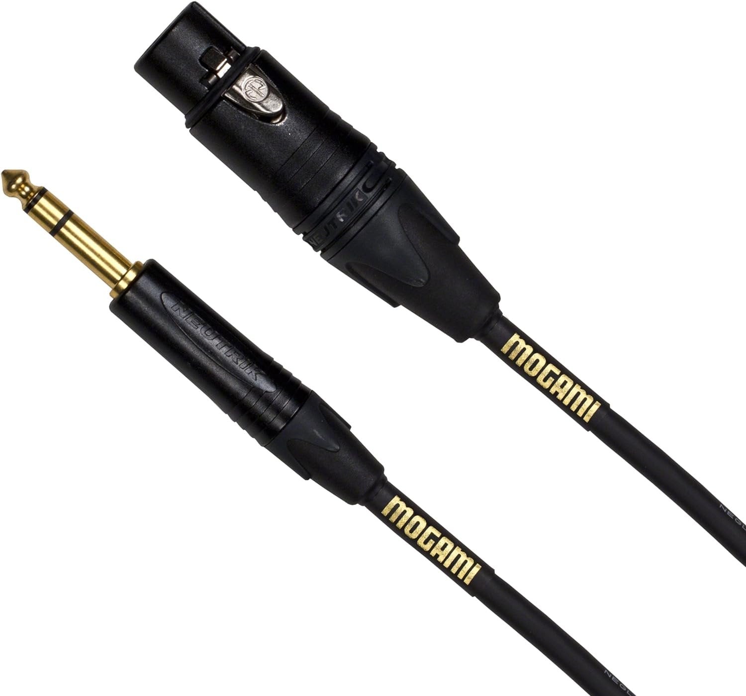 Mogami Gold TRS-XLRF-25 Balanced Audio Adapter Cable, XLR-Female to 1/4" TRS Male Plug, Gold Contacts, Straight Connectors, 25 Foot.