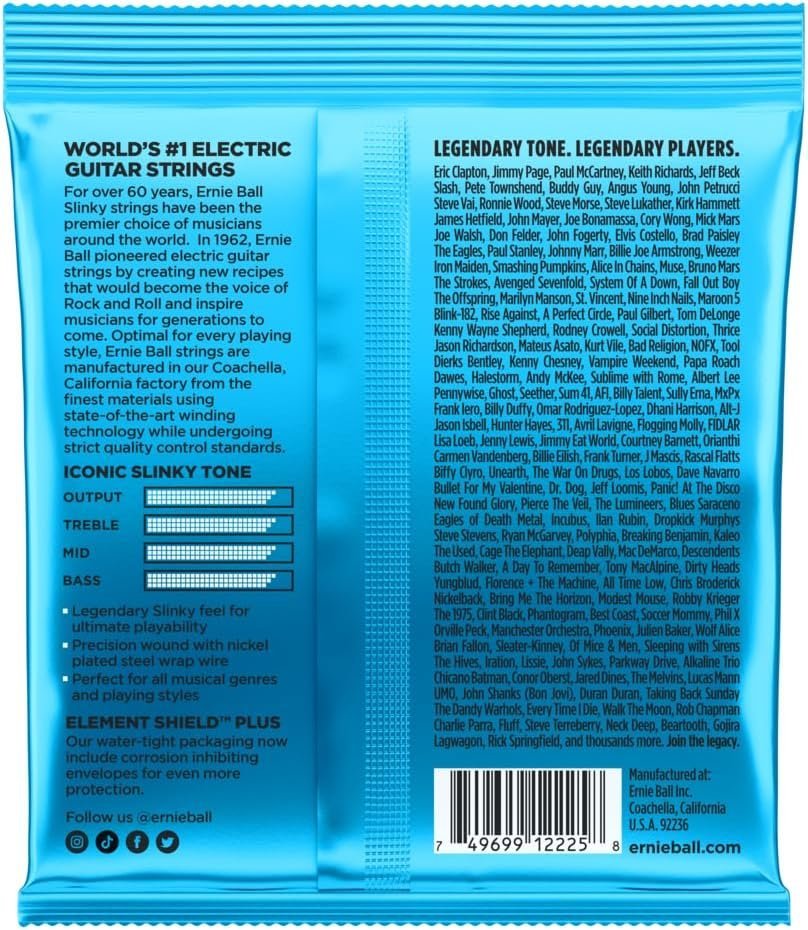 Ernie Ball Extra Slinky Nickel Wound Electric Guitar Strings - 8-38 Gauge