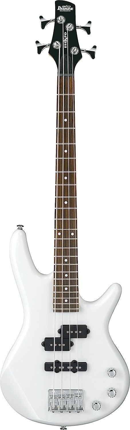 Ibanez 4 String Bass Guitar, Right, Pearl White (GSRM20PW)