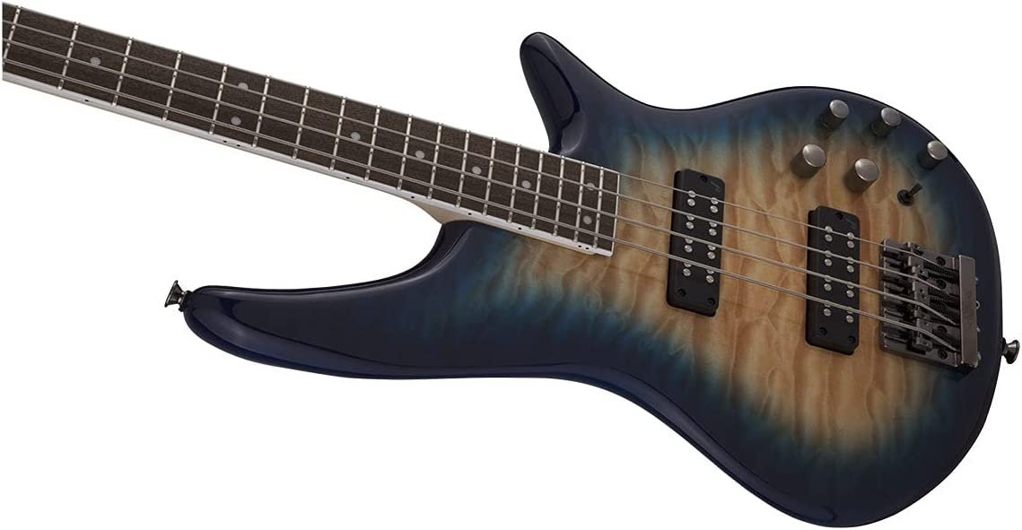 Jackson JS Series Spectra Bass JS3Q, Laurel Fingerboard, Amber Blue Burst