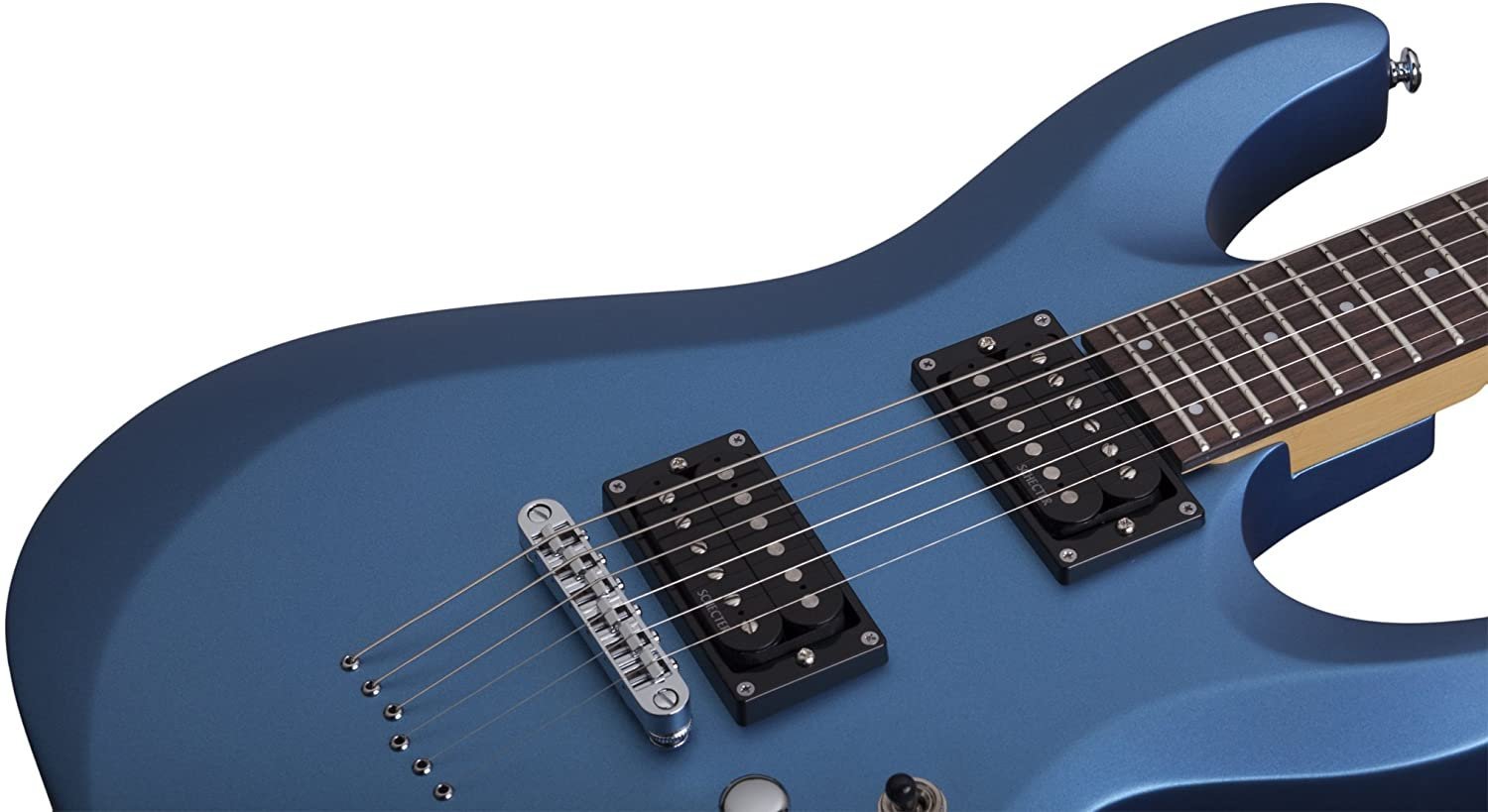 Schecter 431 C-6 Deluxe Solid-Body Electric Guitar, Satin Metallic Light Blue