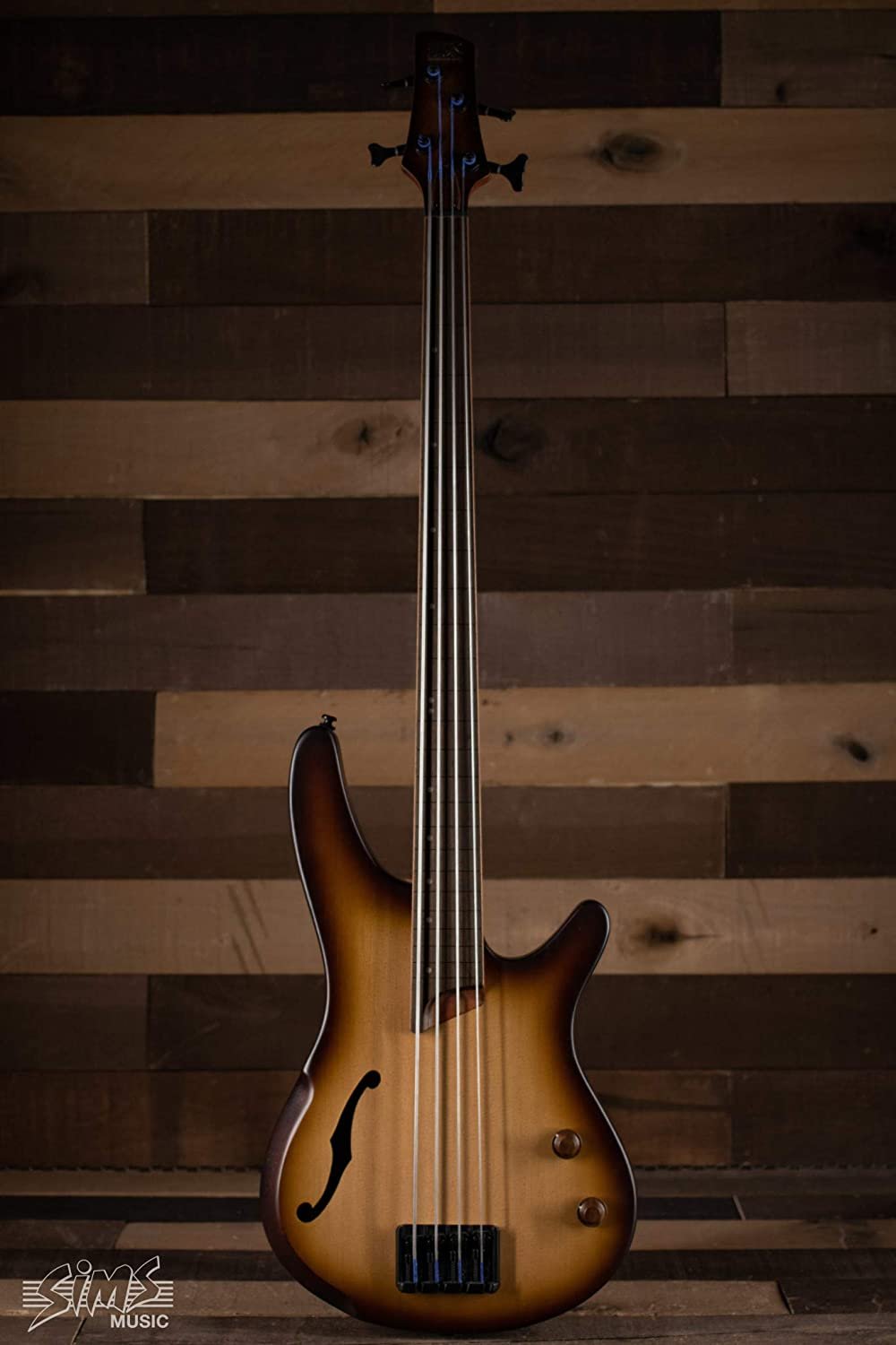 Ibanez SRH500F Fretless Acoustic-Electric Bass Guitar Flat Natural Browned Burst