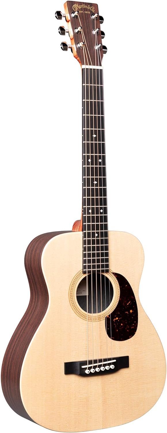 Martin LX1RE Acoustic-Electric Guitar with Gig Bag, Sitka Spruce and Rosewood Pattern HPL Construction, Modified 0-14 Fret, Modified Low Oval Neck Shape