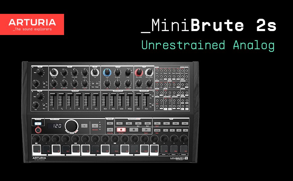 Arturia MiniBrute 2S Semi-Modular Sequence Machine Noir Edition