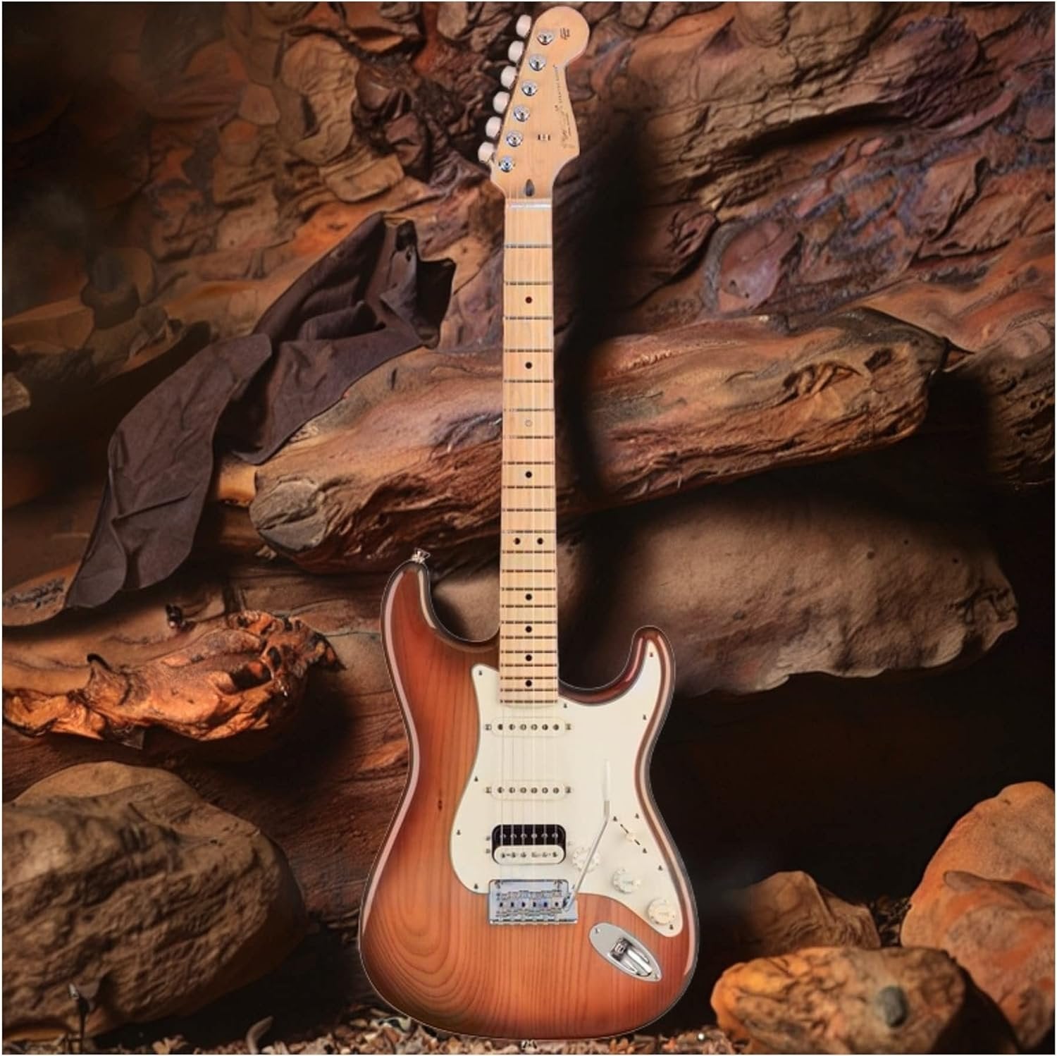 Fender 6 String Solid-Body Electric Guitar, Right, Sienna Sunburst (0113902747)