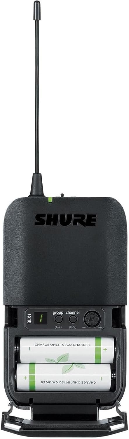 Shure BLX14/CVL Wireless Microphone System - 14-Hour Battery Life, 300 ft Range, UHF | Includes CVL Lavalier Mic, Bodypack Transmitter, Single Channel Receiver | H10 Band (BLX14/CVL-H10)