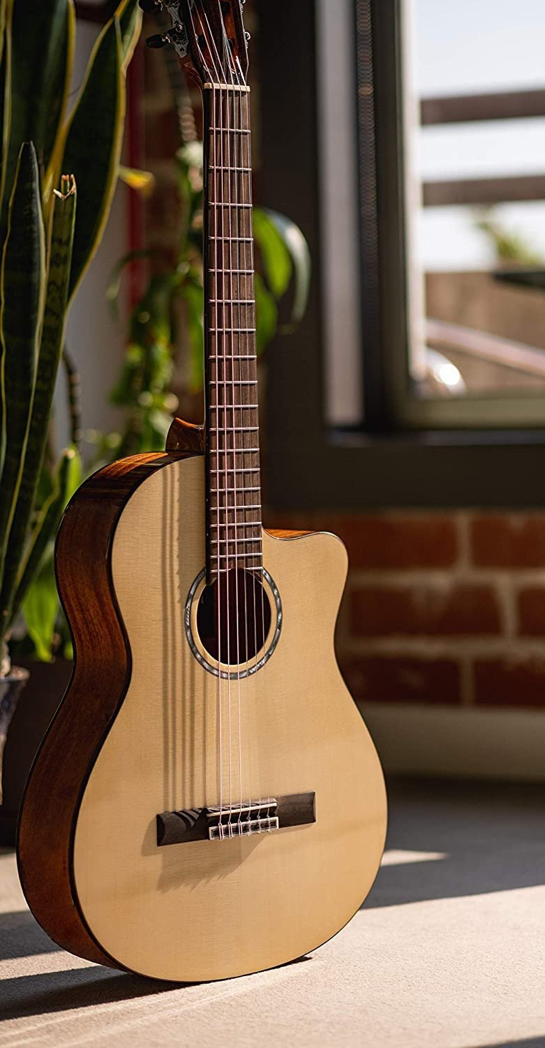 Cordoba Fusion 5 Acoustic-Electric Cutaway Nylon String Guitar, Natural, Fusion Series
