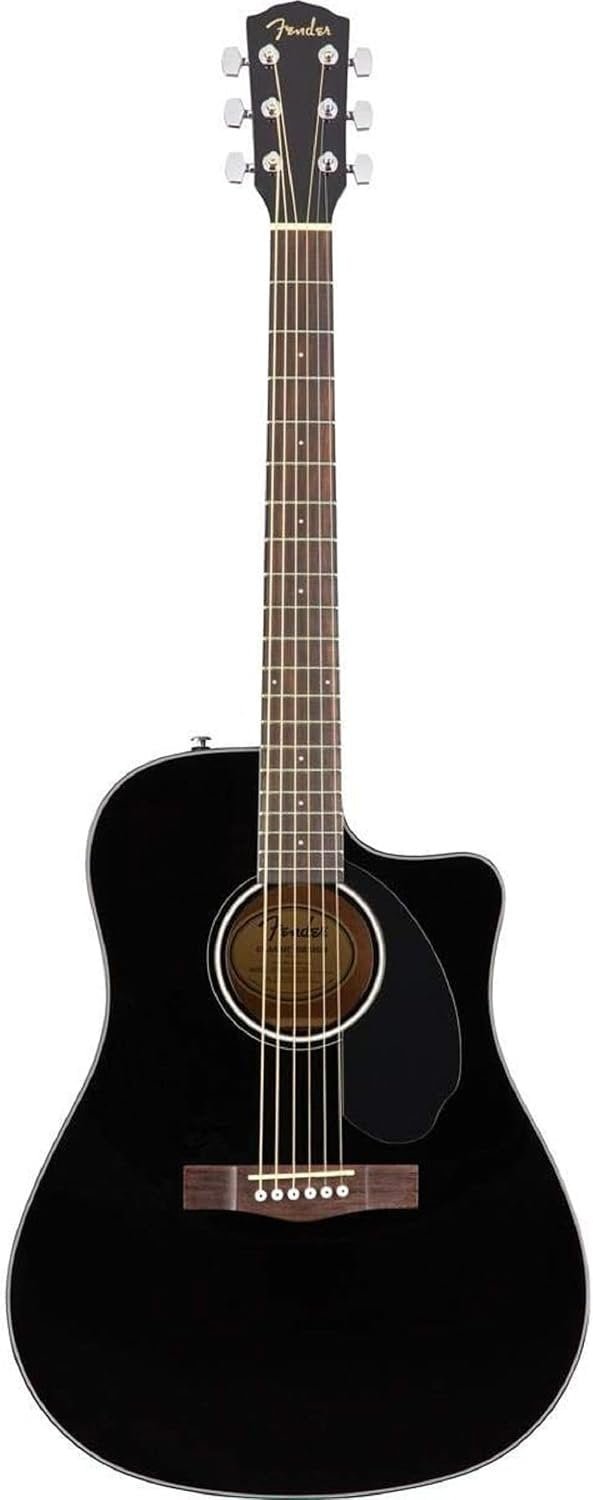 Fender CD-60SCE Dreadnought Cutaway Acoustic Electric Guitar, Fishman Pickup and Preamp System, Black