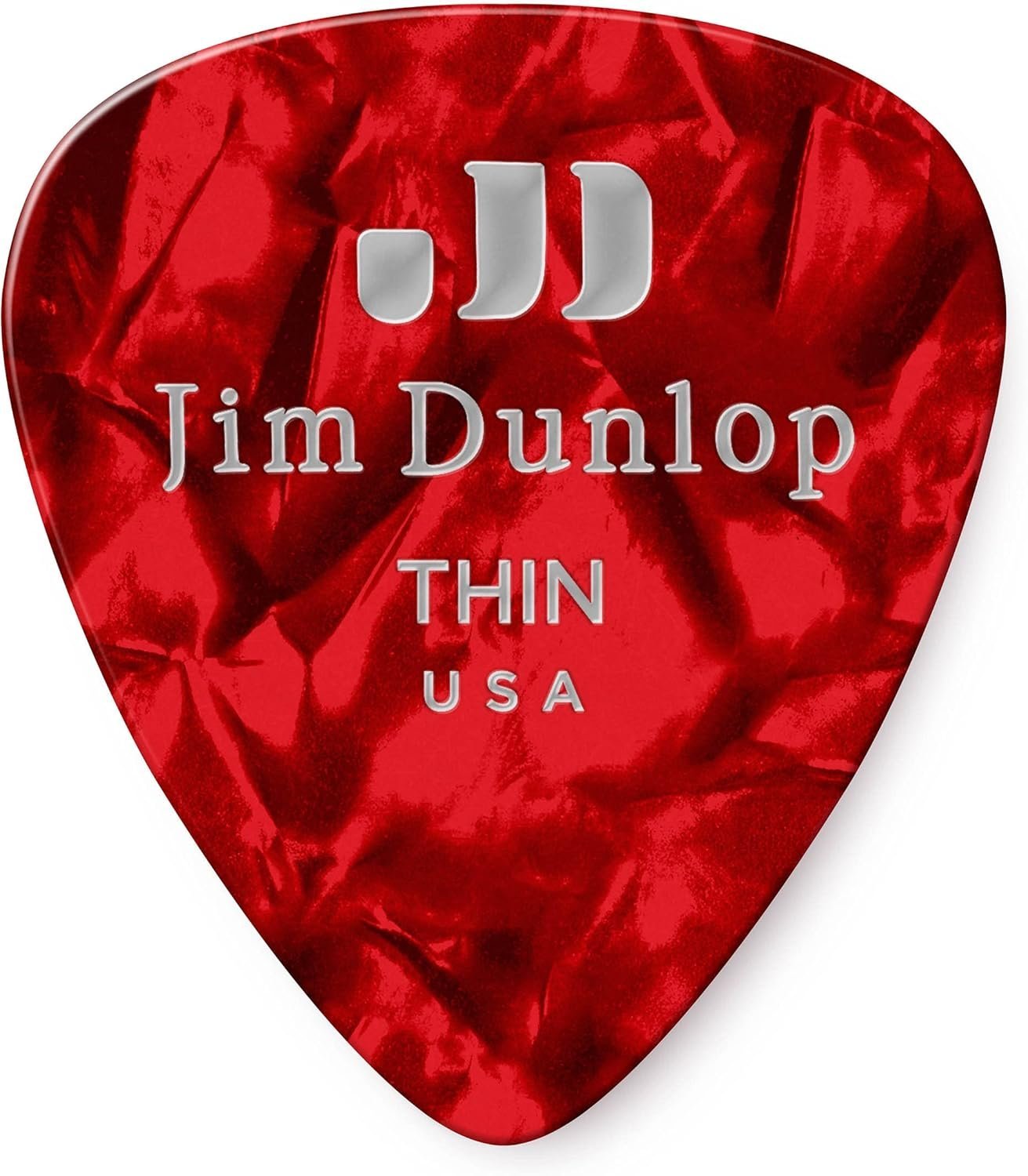 Jim Dunlop 483R09TH Genuine Celluloid, Red Pearloid, Thin