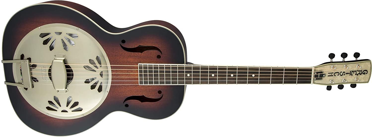 Gretsch G9240 Alligator Mahogany Round Neck Resonator - 2-Color Sunburst, Padauk Fingerboard