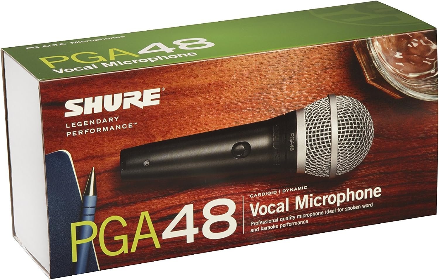 Shure PGA48 Dynamic Microphone, Stand Adapter and Zipper Pouch (PGA48-LC)