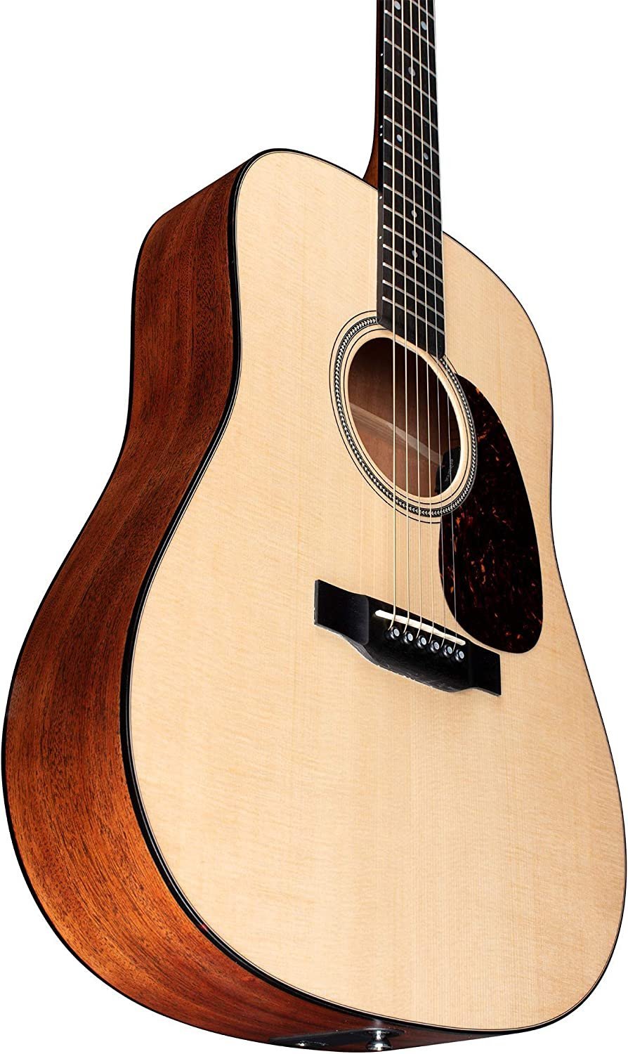 Martin Guitar D-16E Mahogany with Gig Bag, Acoustic-Electric Guitar, Mahogany and Sitka Spruce Construction, Gloss-Top Finish, D-14 Fret, and Low Oval Neck Shape