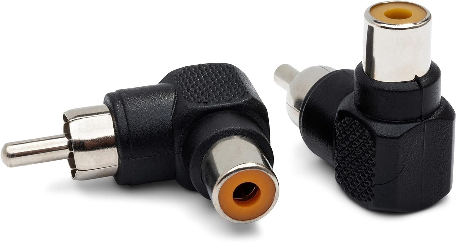 Hosa GRA-259 RCA to RCA Right Angle Adaptors, 2 Pieces