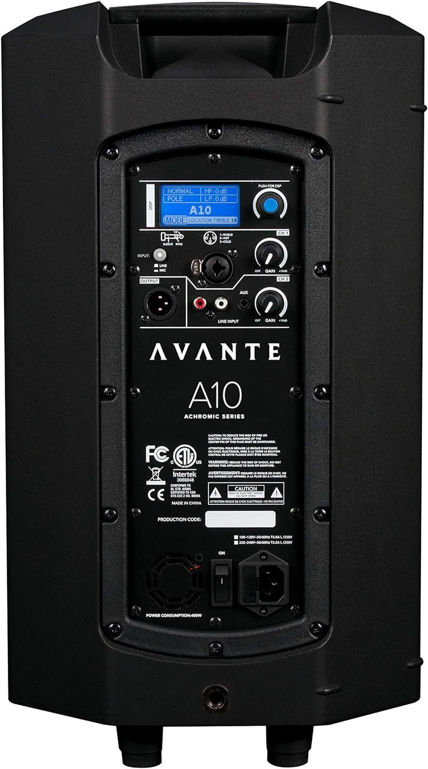 Avante Audio A10 2-Way Active PA Speaker, 500W Loudspeaker with Integrated Digital Signal Processing (10")