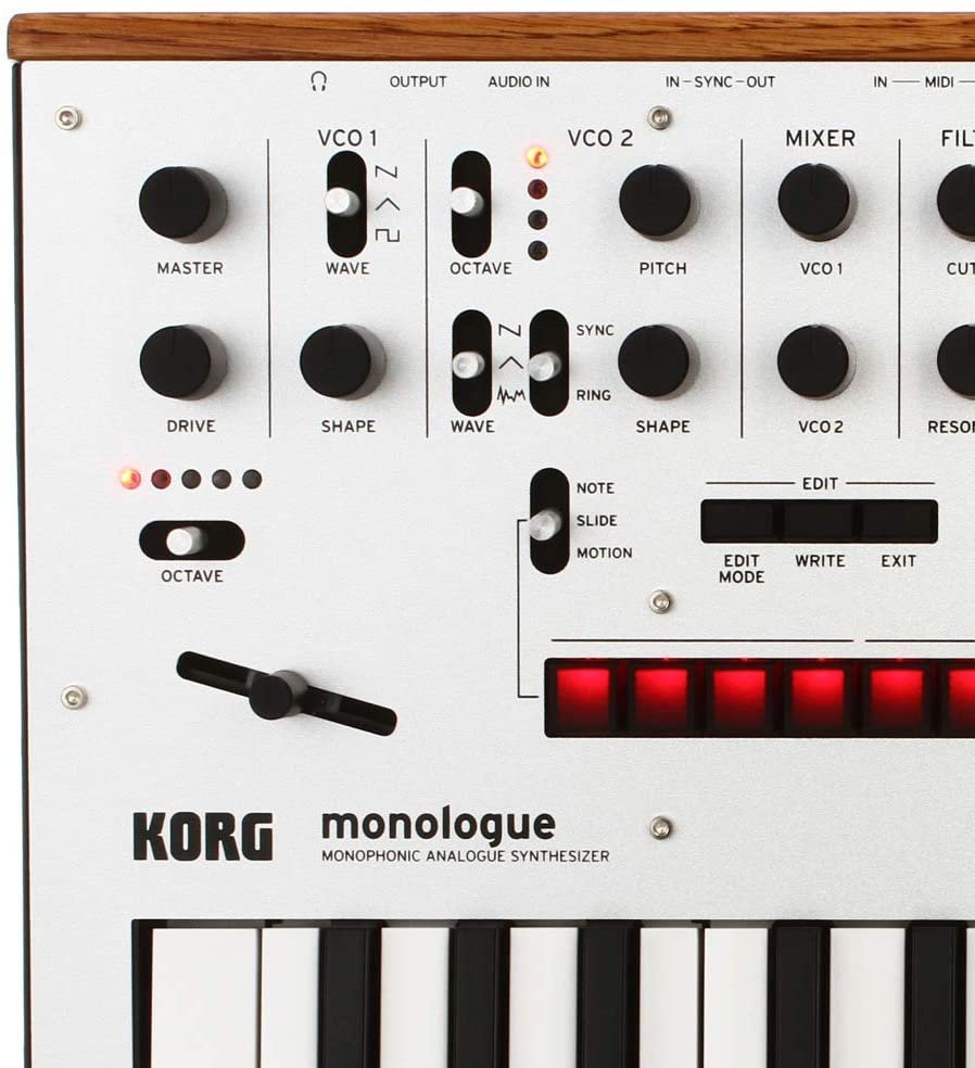Korg Monologue Monophonic Analog Synthesizer with Presets-Silver (MONOLOGUESV)