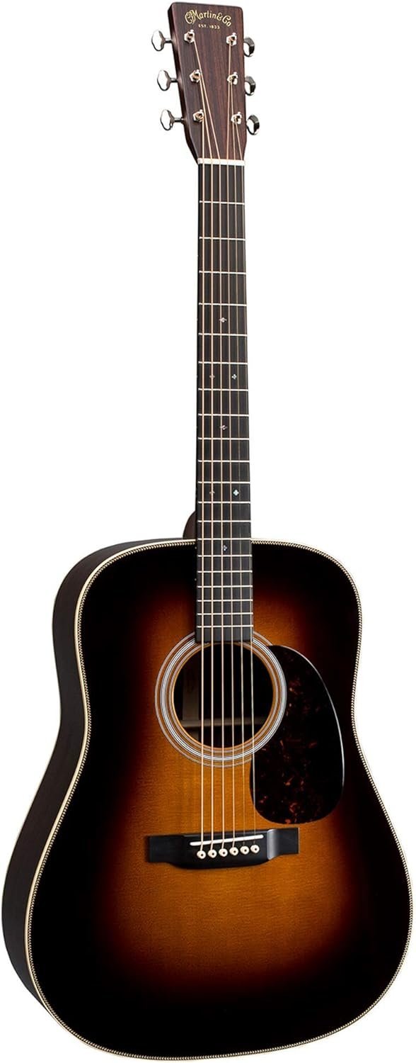 Martin Guitar Standard Series Acoustic Guitars, Hand-Built Martin Guitars with Authentic Wood HD-28 Sunburst