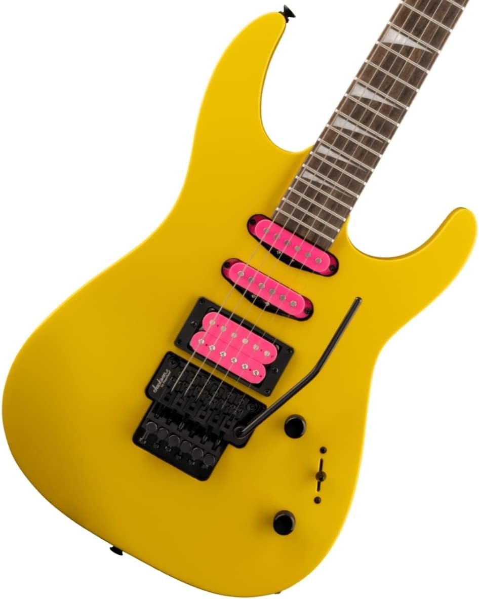 Jackson DK3XR HSS Caution Yellow w/Pink Pickups