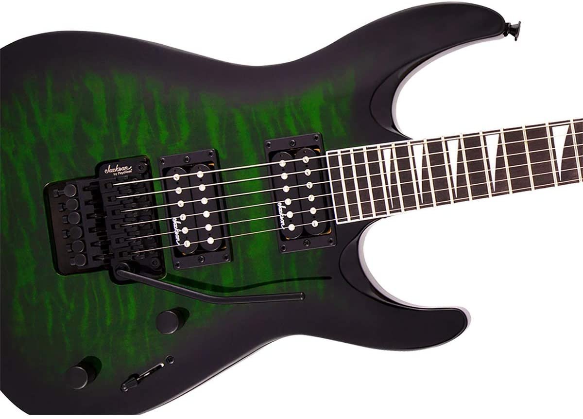 Jackson JS Series Dinky Arch Top JS32Q DKA, Amaranth Fingerboard, Transparent Green Burst Electric Guitar