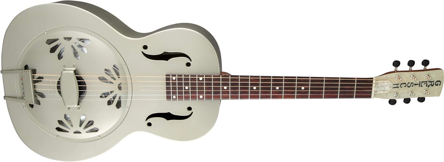 Gretsch G9201 Honey Dipper Round-Neck, Brass Body, and Padauk Fingerboard 6-String Resonator Guitar (Right-Handed, Weathered Pump House Roof)